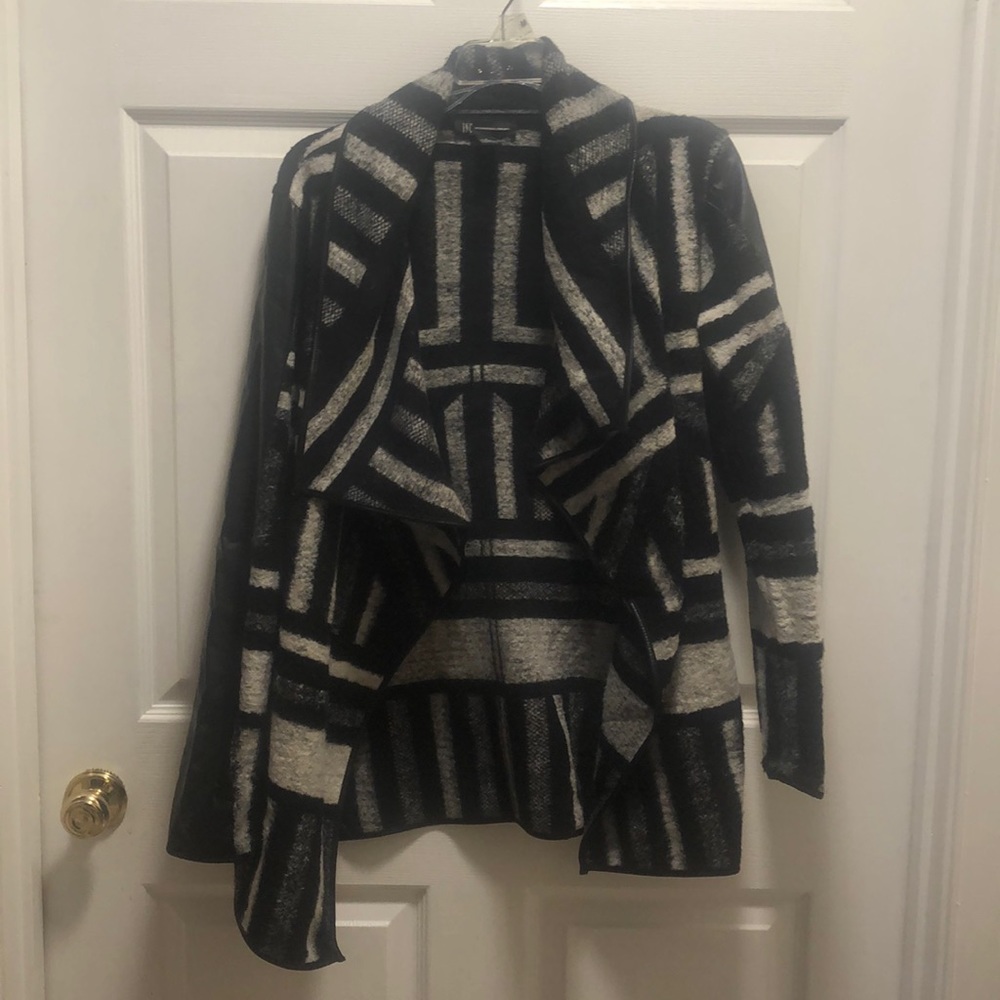 INC jacket with leather sleeves.